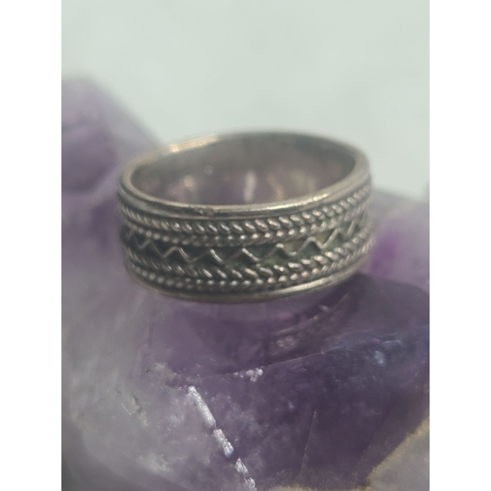 New Elegant Sterling Silver Braided Band Ring Size 8